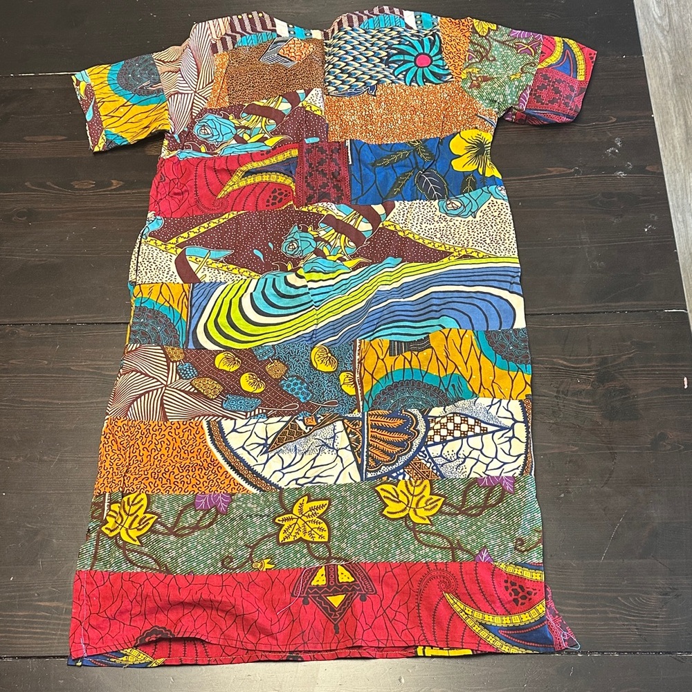 Colorful Patchwork Midi Dress